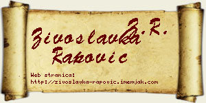 Živoslavka Rapović vizit kartica